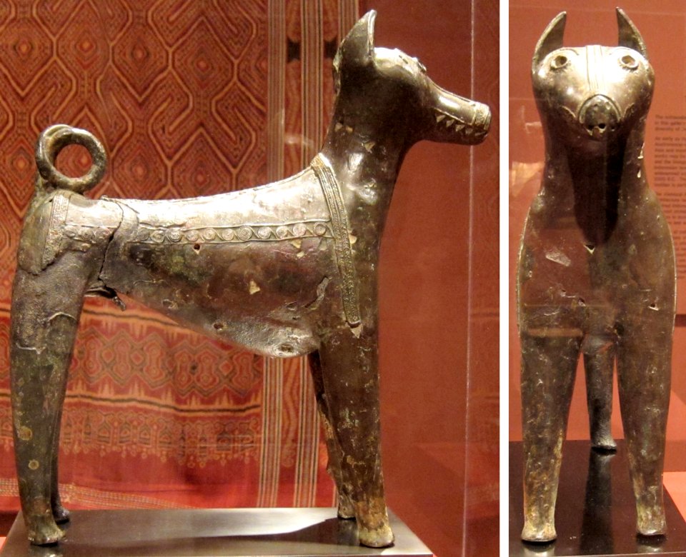 Standing dog, Dongson, c, 4th century CE, bronze, Honolulu Museum of Art