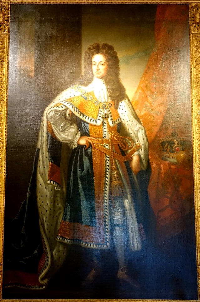 State Portrait of King William III, contemporary copy of Sir Godfrey Kneller's original, c. 1690-1705 - Green Satin Room, Chatsworth House - Derbyshire, England - DSC03162