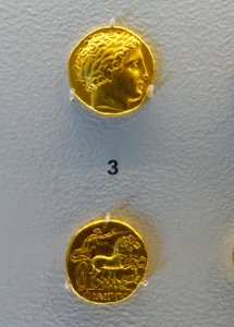 Stater of Philip II of Macedon, Greek, Mint of Pella, c. 336-328 BC, gold - Arthur M. Sackler Museum, Harvard University - DSC01496