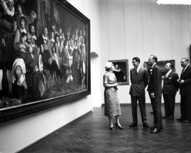 Statiebezoek koning Boudewijn , bezoek Rijksmuseum, aankomst, Bestanddeelnr 910-5025