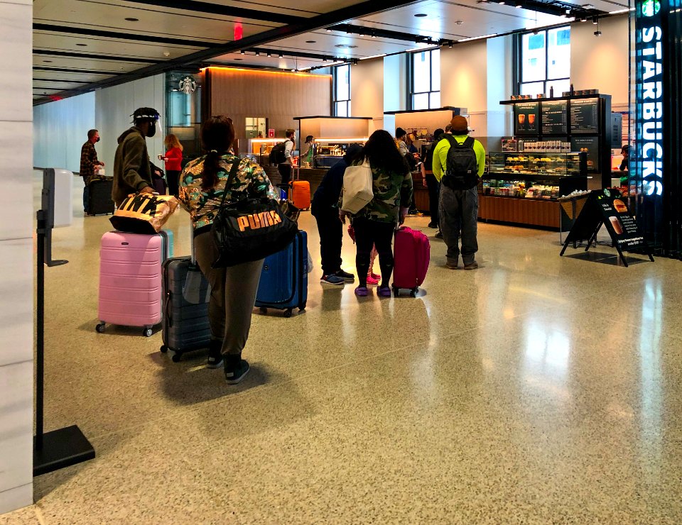 Starbucks at Moynihan train Hall during Covid 19 Pandemic