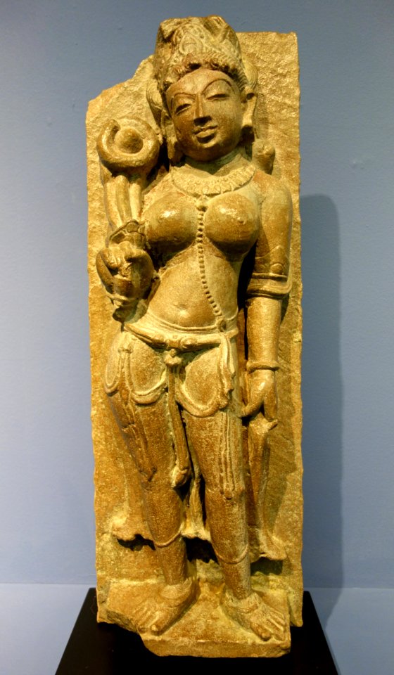 Standing figure of a Goddess, Central India, 900-1000 AD, stone - Fitchburg Art Museum - DSC08827