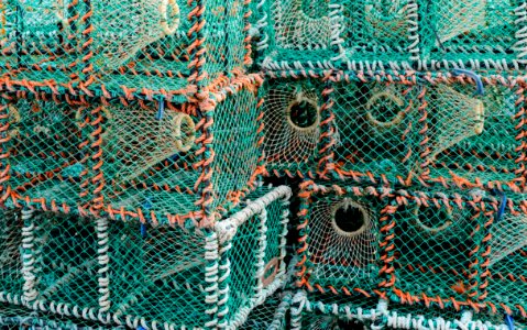 Stacks of lobster traps in Norra Grundsund 8 photo