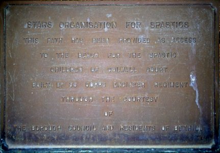 Stars Organisation for Spastics Plaque, South Cliff, Bexhill