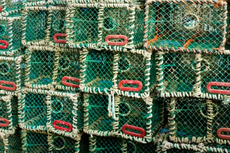 Stacks of lobster traps in Norra Grundsund 10 photo