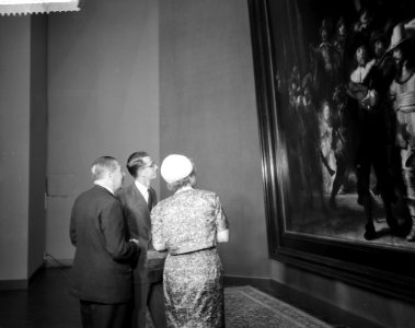 Statiebezoek koning Boudewijn , bezoek Rijksmuseum, aankomst, Bestanddeelnr 910-5024