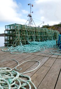 Stacks of lobster traps in Norra Grundsund 3 photo