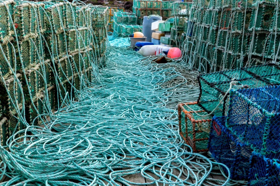 Stacks of lobster traps in Norra Grundsund 5