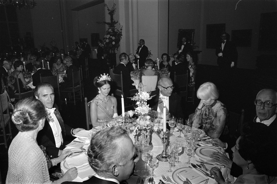 Staatsbezoek Zweeds Kon Paar aan Nederland diner in Rijksmuseum aangeboden doo, Bestanddeelnr 928-8521