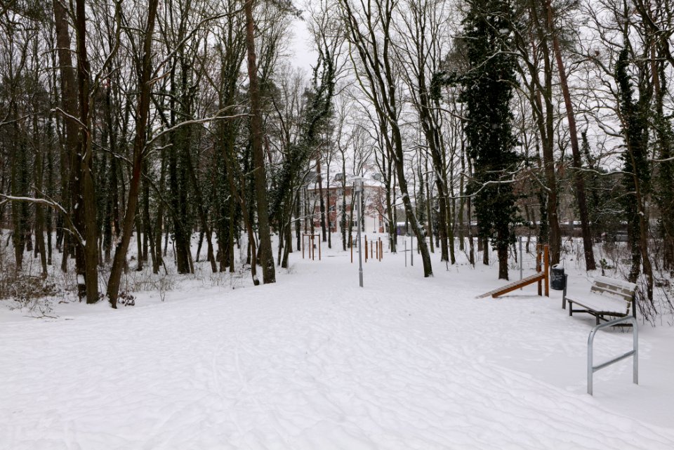 Stadtpark Konradsberg Hennigsdorf with snow 2021-02-09 06