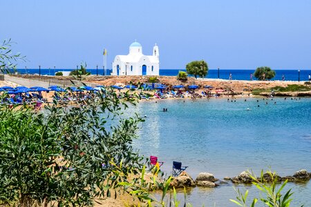 Mediterranean landscape church photo