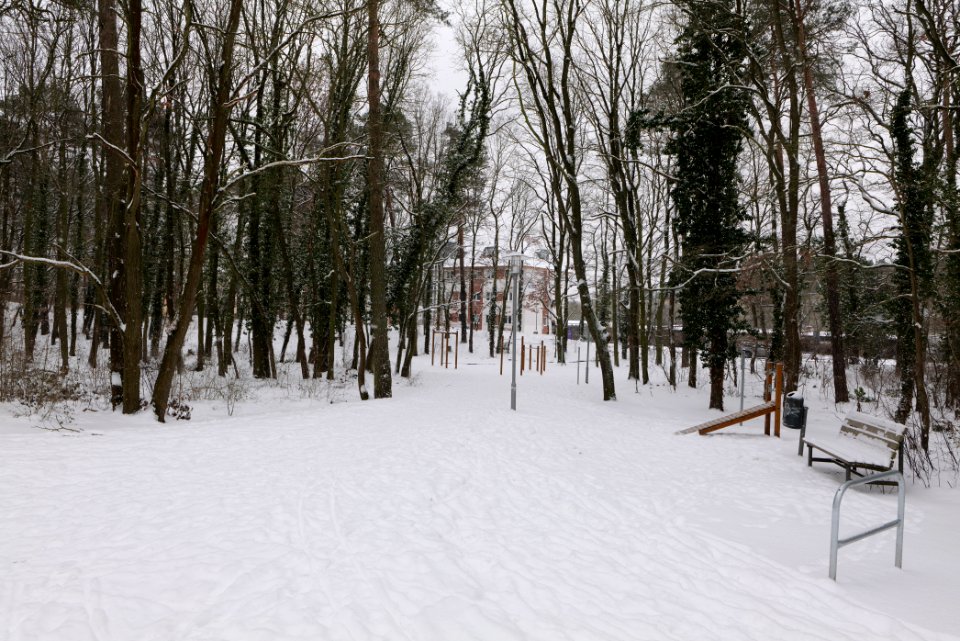 Stadtpark Konradsberg Hennigsdorf with snow 2021-02-09 05