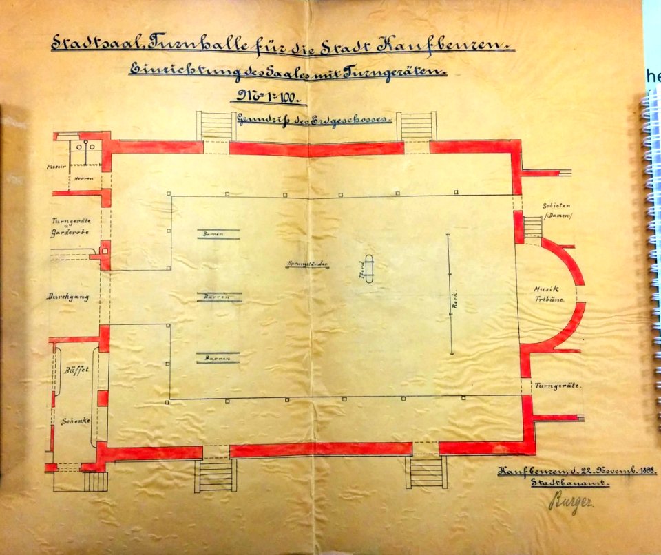 Stadtsaal KF Entwurf Turnsaal