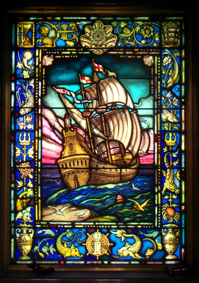Stained Glass, Flower Mausoleum, Allegheny Cemetery, 2015-07-20, 01