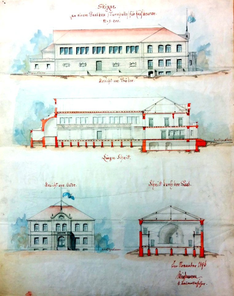 Stadtsaal Kaufbeuren Schnittskizze