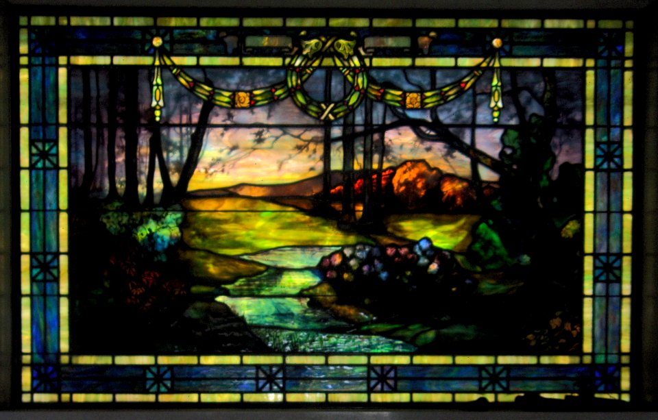 Stained Glass, Frank-Klee Mausoleum, West View Cemetery, 2015-07-27, 01