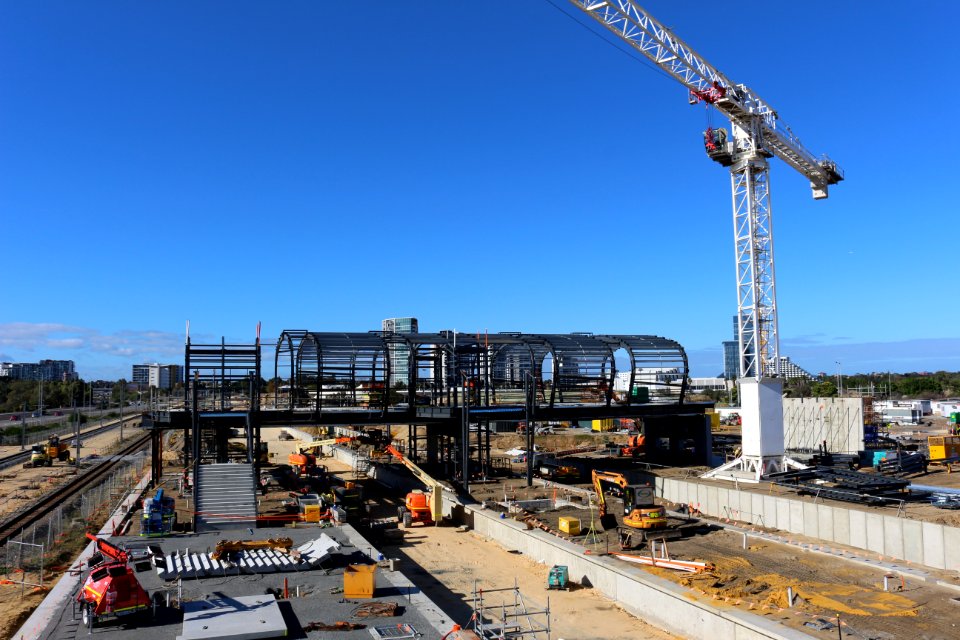 Stadium Railway Station construction, May 2016 02
