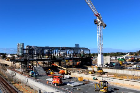 Stadium Railway Station construction, May 2016 01