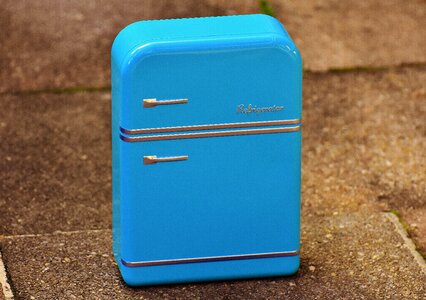 Blue storage tin can