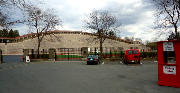 Stadium and ticket booth at Cornell University