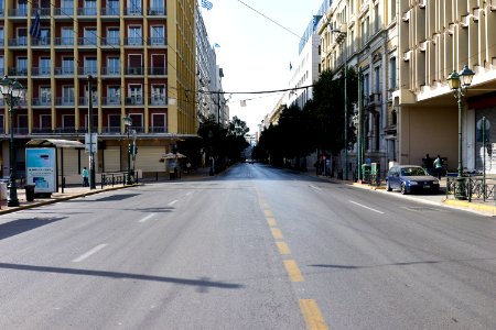Stadiou Street in Athens on 28 April 2019