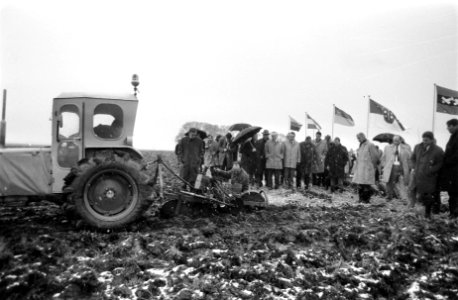 Staatssecretaris CRM mr. H. J. van der Poel plant eerste boom voor recreatiegebi, Bestanddeelnr 923-4180