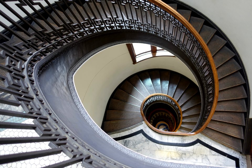 Stairway, Mechanics' Institute - San Francisco, CA - DSC03336