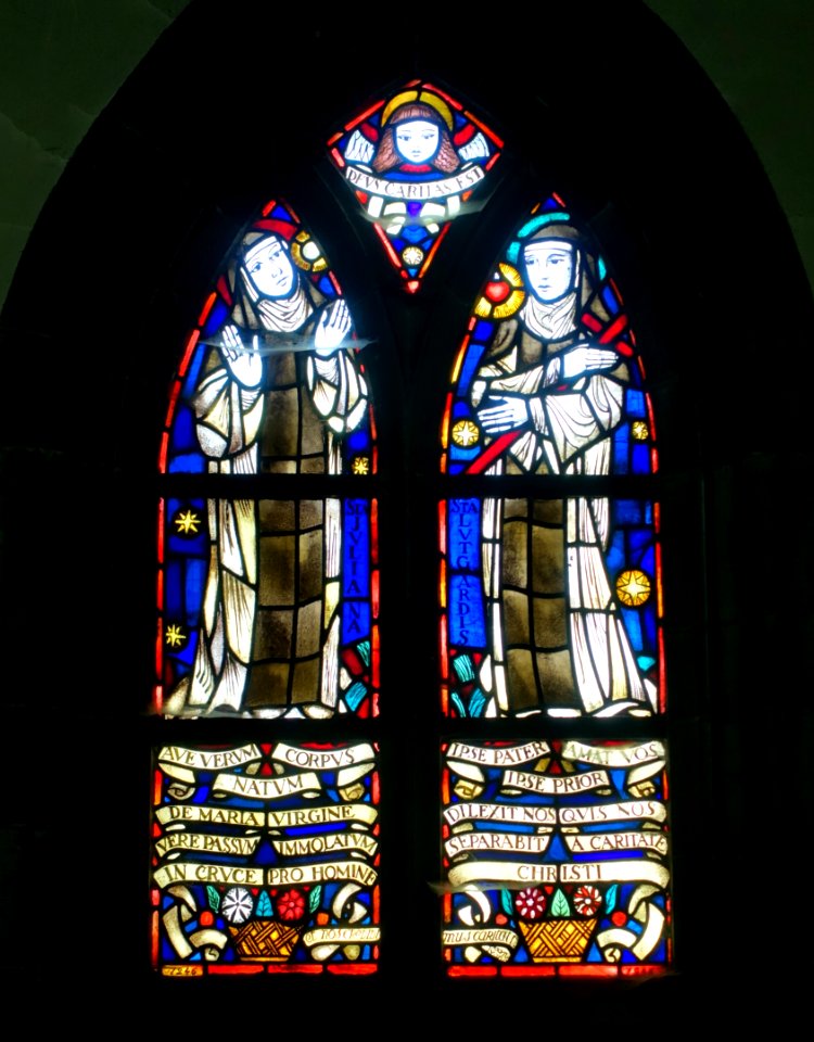 Stained glass window in the church - La Cambre Abbey - Brussels, Belgium - DSC07983