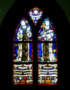 Stained glass window in the church - La Cambre Abbey - Brussels, Belgium - DSC07983