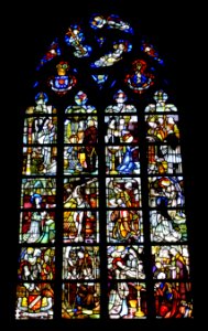 Stained glass window in the church - La Cambre Abbey - Brussels, Belgium - DSC07971