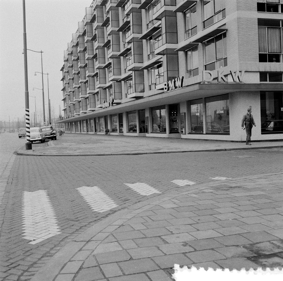Stadsgezichten Rotterdam. Flatgebouw, Bestanddeelnr 908-5618