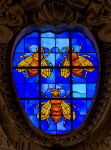 Stained glass window CoA Urbanus VIII Santa Maria in Aracoeli, Rome, Italy