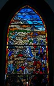 Stained glass window in Basilica of Our Lady of the Valley 04