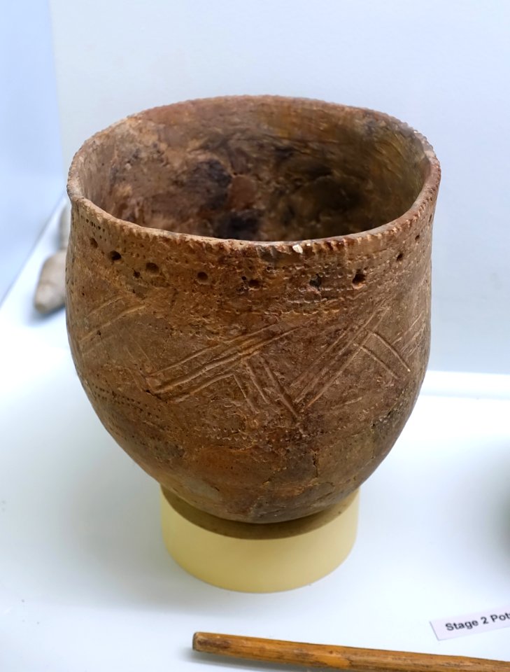 Stage 2 pots, 1 of 2 - Middle Woodland collection - Robbins Museum - Middleborough, Massachusetts - DSC03835