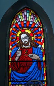 Stained glass window in Basilica of Our Lady of the Valley 13