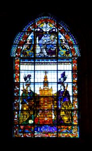 Stained glass window cathedral Seville 1685