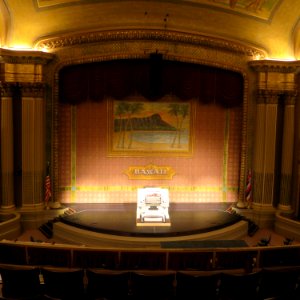 Stage of Hawaii Theater with Robert Morton organ