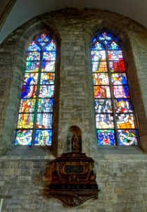 Stained glass window in the church - La Cambre Abbey - Brussels, Belgium - DSC07975