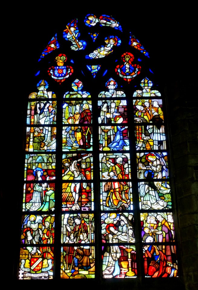 Stained glass window in the church - La Cambre Abbey - Brussels, Belgium - DSC07979