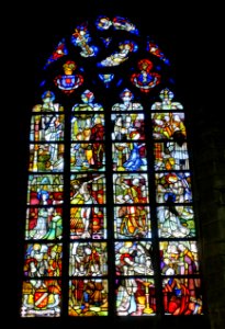 Stained glass window in the church - La Cambre Abbey - Brussels, Belgium - DSC07979