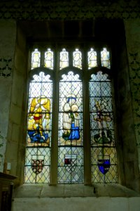 Stained glass - Chapel of St Nicholas, Haddon Hall - Bakewell, Derbyshire, England - DSC02518