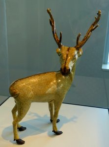 Stag, Jingdezhen, China, late 1700s to early 1800s AD, porcelain - Peabody Essex Museum - Salem, MA - DSC05331