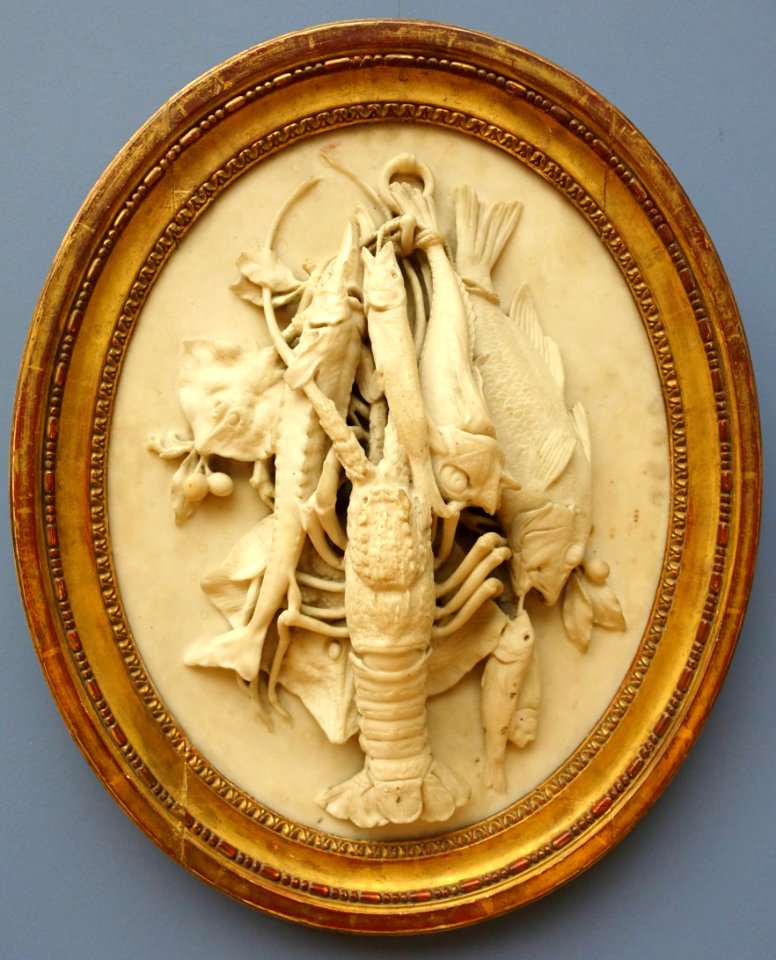 Still Life (Fishing) by Jean-Antoine Houdon, c. 1777, marble - Bode-Museum - DSC02891