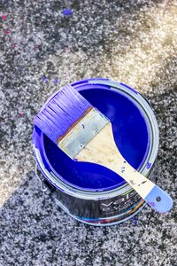 Paint brush blue design photo