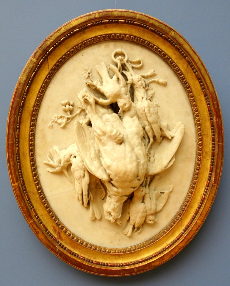 Still Life (Hunting) by Jean-Antoine Houdon, c. 1777, marble - Bode-Museum - DSC02892