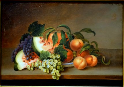 Still life with watermelon, by Rubens Peale, American, 1865, oil on canvas - Princeton University Art Museum - DSC06899