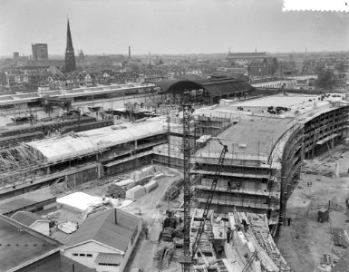 Stadsgezichten Rotterdam. Aanbouw Centraal Station, Bestanddeelnr 907-7778