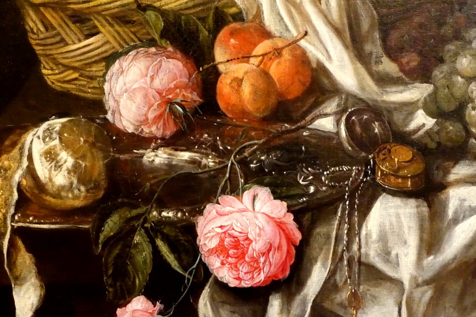 Still Life by Abraham van Beyeren, detail, c. 1670, oil on canvas - Krannert Art Museum, UIUC - DSC06337