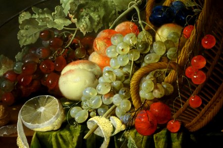 Still Life with a Basket of Fruit, detail, by Cornelis de Heem, c. 1654, oil on panel - National Museum of Western Art, Tokyo - DSC08430