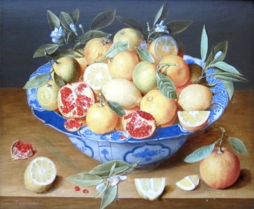 Still Life with Lemons, Oranges and a Pomegranate by Jacob van Hulsdonck, Getty Center photo